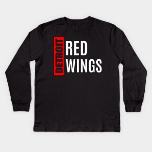 Red wings modern Kids Long Sleeve T-Shirt